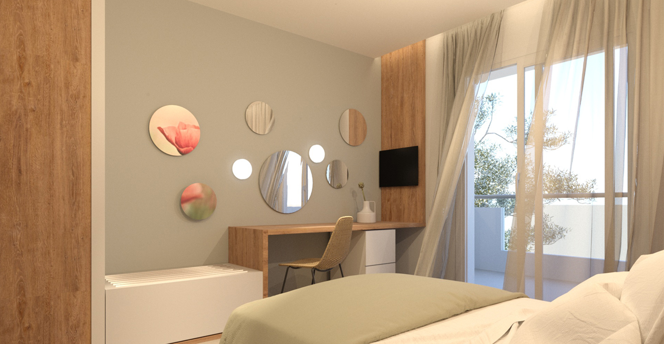 Hotel apartment interior.