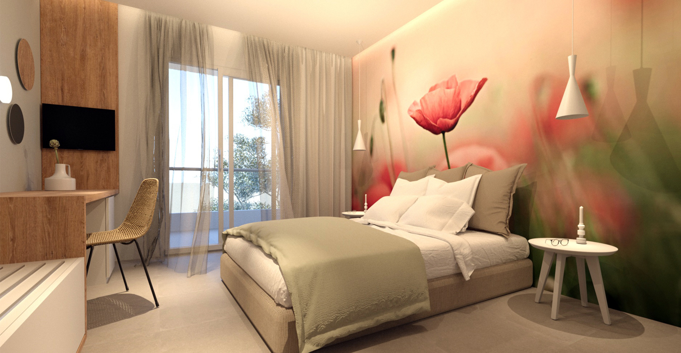 Hotel apartment interior.