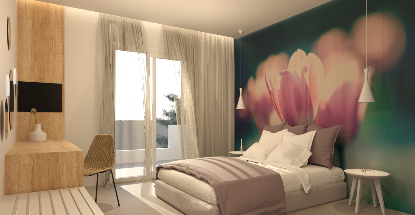 Hotel apartment interior.