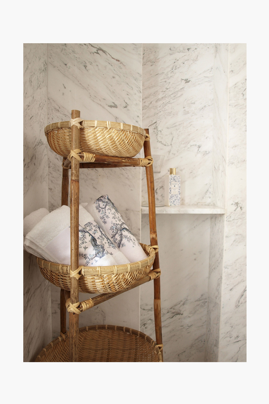 Bathroom interior design details of a vacation house in Hydra.