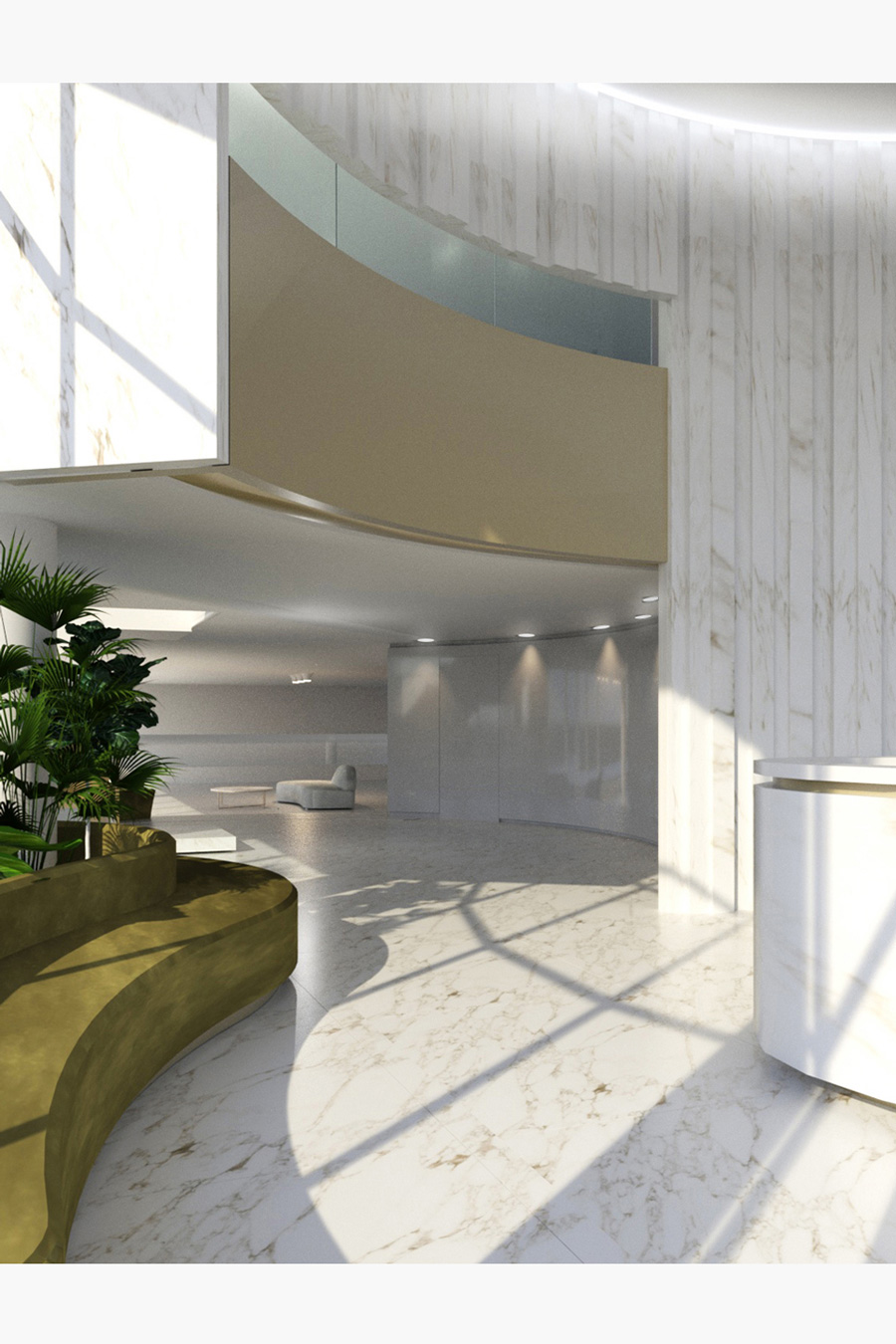 Receptions lounge of an insurance company offices in Bahrain.