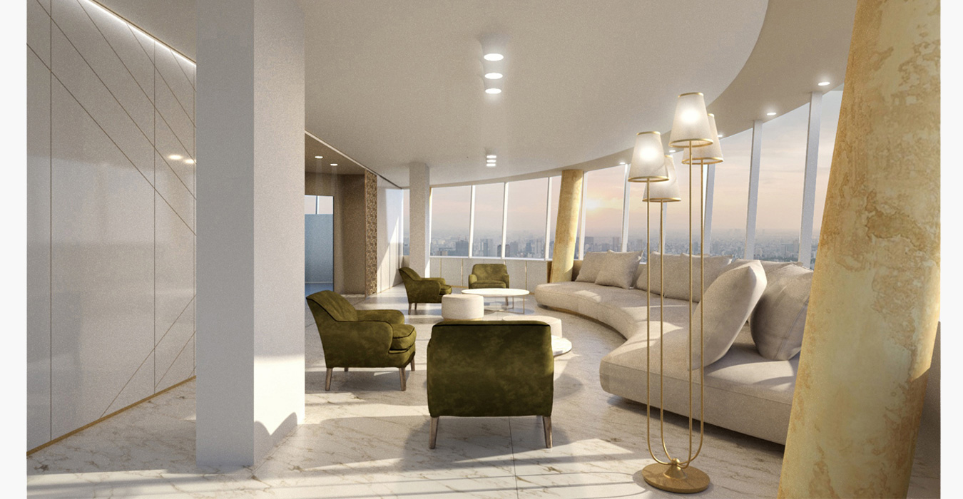 Majilis, sitting area interior design of an insurance company in Bahrain.