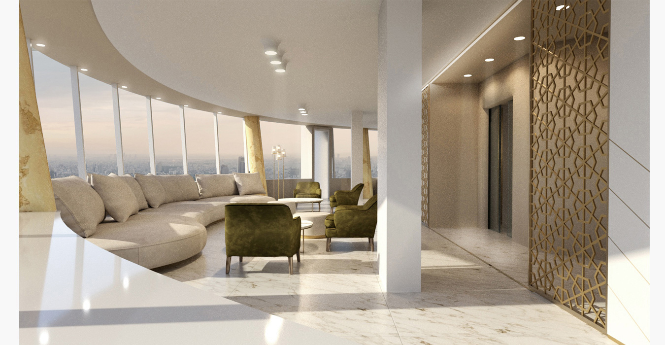 Majilis, sitting area interior design of an insurance company in Bahrain.