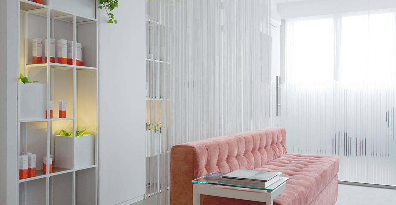 Minimal metal shelves with natural plants