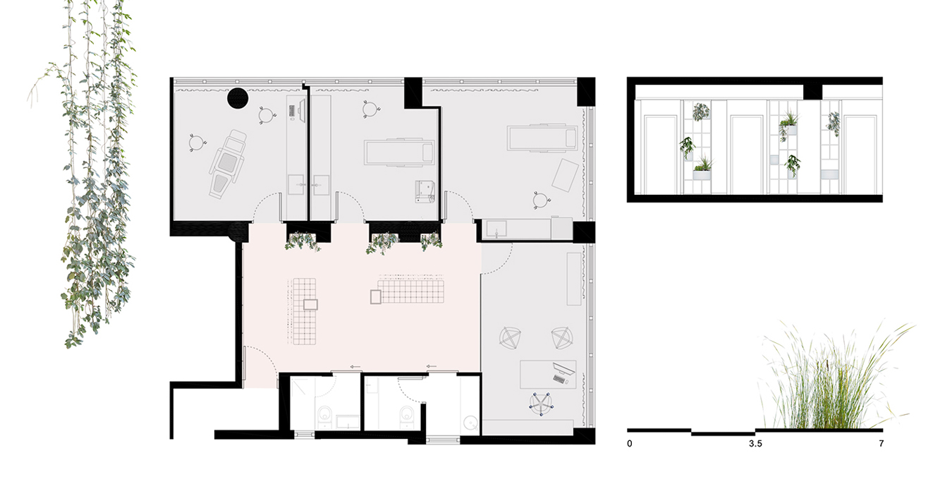Architectural conceptual drawing 
