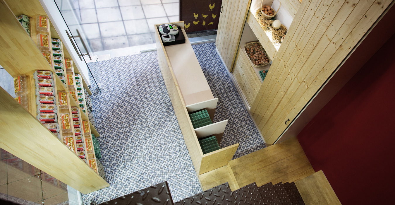 Wood wall structures and cement traditional tiles.