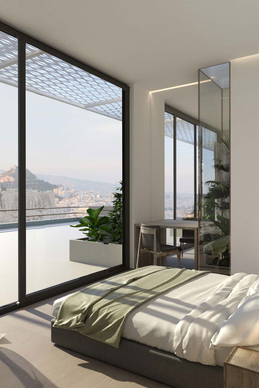 3d visualization of a hotels’ room interior.