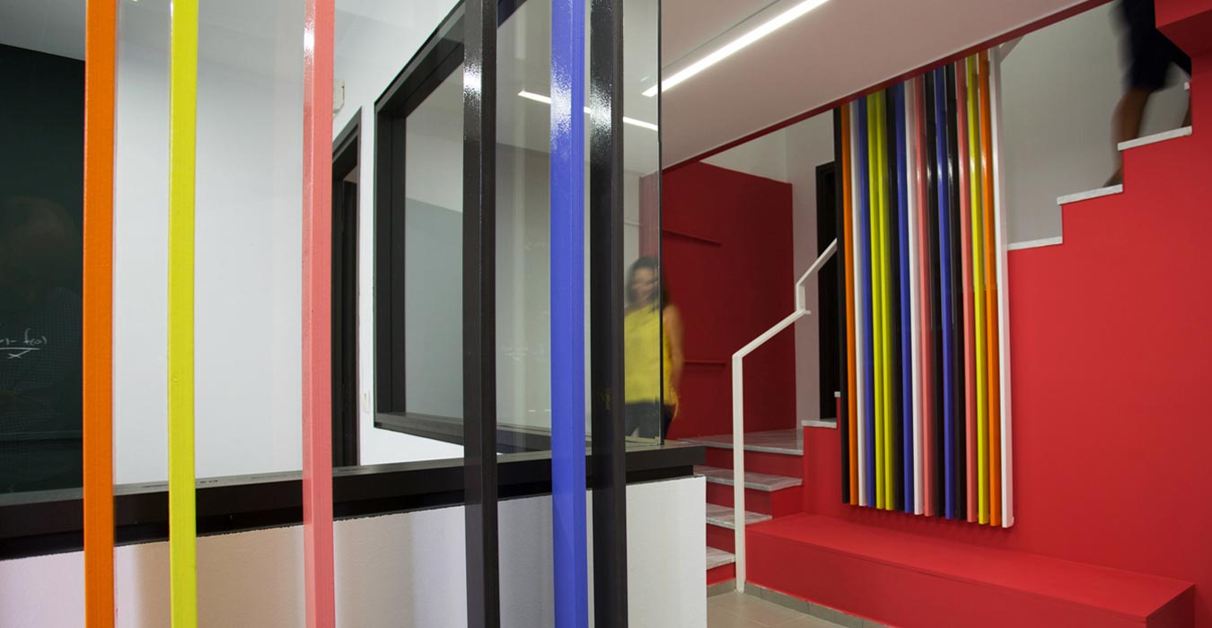 8. Main staircase design with metal tube installation