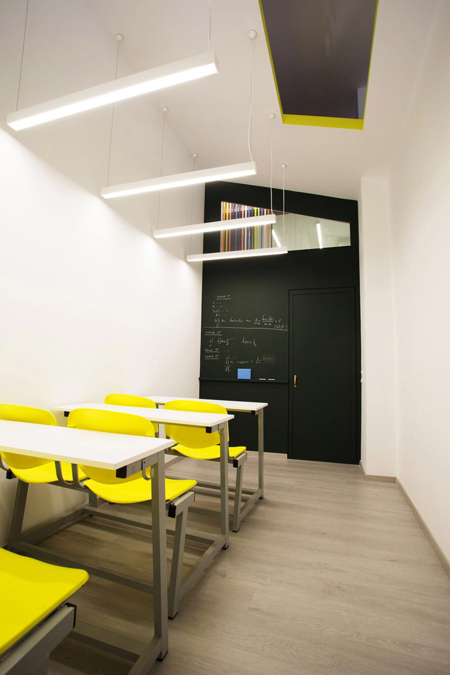 Interior of a double height classroom