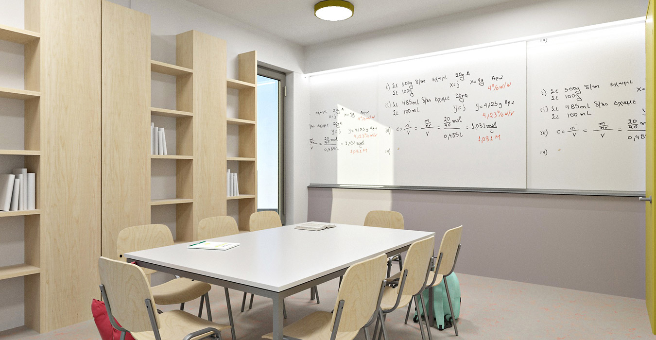 Classroom interior design of a tutorial institute in Nicosia -Cyprus.